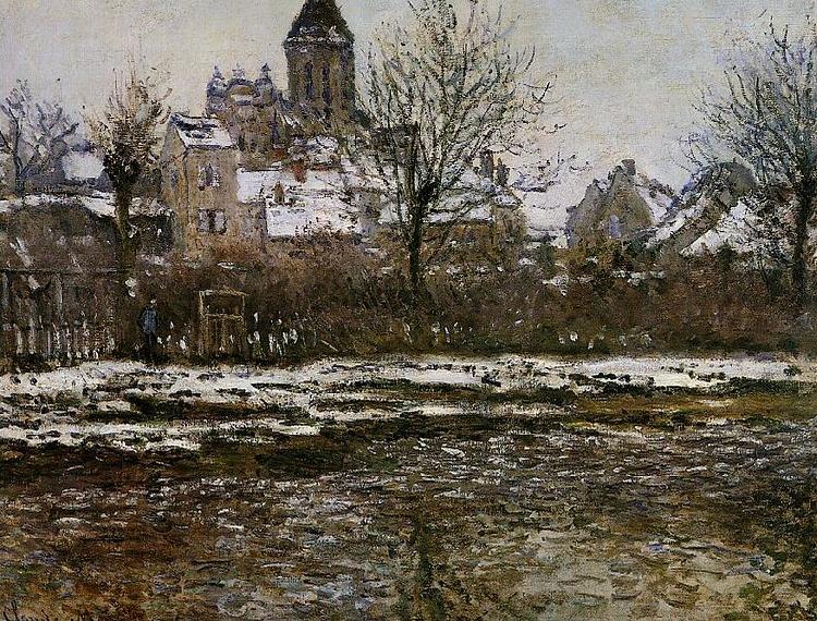 Claude Monet Effet de neige a Vetheul oil painting image